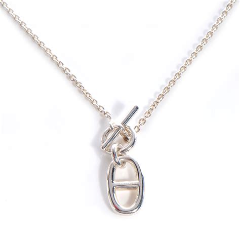 hermes chain d'ancre necklace|hermes sterling silver amulette necklace.